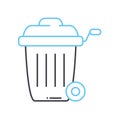 wheelie bin line icon, outline symbol, vector illustration, concept sign