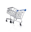 Wheelie shopping cart isolated