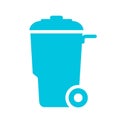 Wheelie trash can vector icon