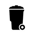 Wheelie trash can vector icon