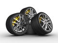 Wheels with alloy rims Royalty Free Stock Photo