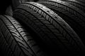 Wheels auto black background tread safety car vehicle rubber tires automobile Royalty Free Stock Photo