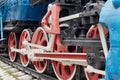 wheels and connecting rod drive of the locomotive Royalty Free Stock Photo