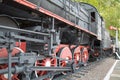 The wheels of the locomotive, USSR. Military equipment Royalty Free Stock Photo