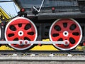 Wheels of old fashioned retro train Royalty Free Stock Photo