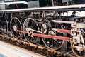 Wheels of an old retro steam train locomotive Royalty Free Stock Photo