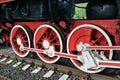 Wheels of the old steam locomotive Royalty Free Stock Photo