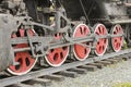 The wheels of the old steam locomotive Royalty Free Stock Photo