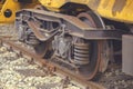 Wheels of a railway wagon 5 Royalty Free Stock Photo