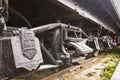 Wheels on a steam locomotive