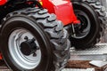 Wheels of the tractor drive onto Royalty Free Stock Photo