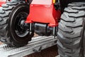 Wheels of the tractor drive onto Royalty Free Stock Photo