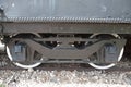 Wheels of the Train back and White Royalty Free Stock Photo
