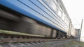 The wheels of the train on flights are moving, selective focus Royalty Free Stock Photo