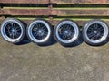 Wheels tyres mags 5 stud tred Royalty Free Stock Photo