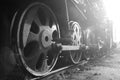 Wheels of the vintage retro train Royalty Free Stock Photo