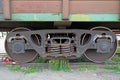 Wheelset of a freight car. Russia Royalty Free Stock Photo