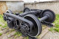 Wheelset mechanism of railway cars Royalty Free Stock Photo