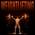 Wheightlifting poly in motion Royalty Free Stock Photo