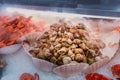 whelks or snails for sale at local french seafood market