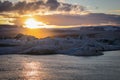 Jokulsarlon at sunset