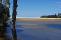 Where Lake Currimundi meets the ocean Royalty Free Stock Photo