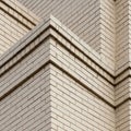 Where layers of bricks create pronounced lines, adding depth to Royalty Free Stock Photo