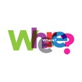 Where? question letter full color background