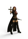 Domino the Vampire Hunter. 3D Illustration