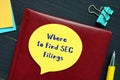 Where to Find SEC Filings phrase on the page