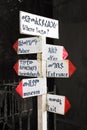 Where to Go? Tourist sign points the way - palace, church, museum Royalty Free Stock Photo