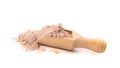 Whey cocoa protein powder for brown fitness shake isolated Royalty Free Stock Photo