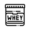 Whey Protein Container Sport Vector Thin Line Icon