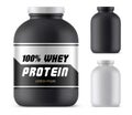 Whey protein plastic container mockup,sport bottle