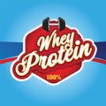 Whey Protein sign red label