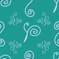 Whimsical doodle background, seamless vector