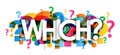 WHICH? colorful overlapping question marks banner Royalty Free Stock Photo