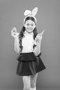 Which one do you want. child bunny costume with carrot. little happy girl hold painted eggs. egg hunt began. healthy