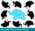 Which shadow matches the cartoon elephant