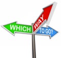 Which Way to Go - 3 Colorful Arrow Signs Royalty Free Stock Photo