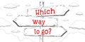 Which way to go - outline signpost with three arrows Royalty Free Stock Photo