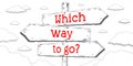 Which way to go - outline signpost with three arrows Royalty Free Stock Photo