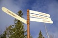 Which way to go, road sign in Idre, Sweden Royalty Free Stock Photo