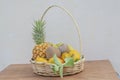 Whicker Basket Of Fruits