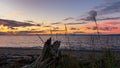 Whidbey Island sunset over Admiralty Inlet Royalty Free Stock Photo