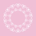 Whiite Circle Valentine decorative frame of heart