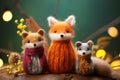 Whimsical Abstract Needle Felting Forest Friends in Cozy Living Room