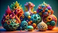 Whimsical Abstract Sculptures: Exploring Organic Forms in 3D Printing AI Generated