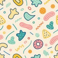 Whimsical, abstract shapes and lines create a playful pattern Royalty Free Stock Photo
