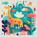 Whimsical Animal Illustration: A Playful Masterpiece Made with Generative AI